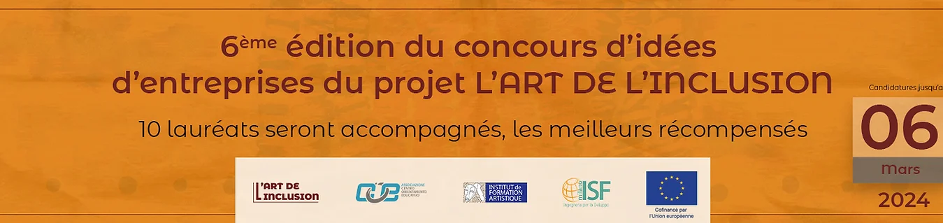 Cover of the post Appel à Candidatures : 6ème édition du concours d’idées d’entreprises du projet L’ART DE L’INCLUSION