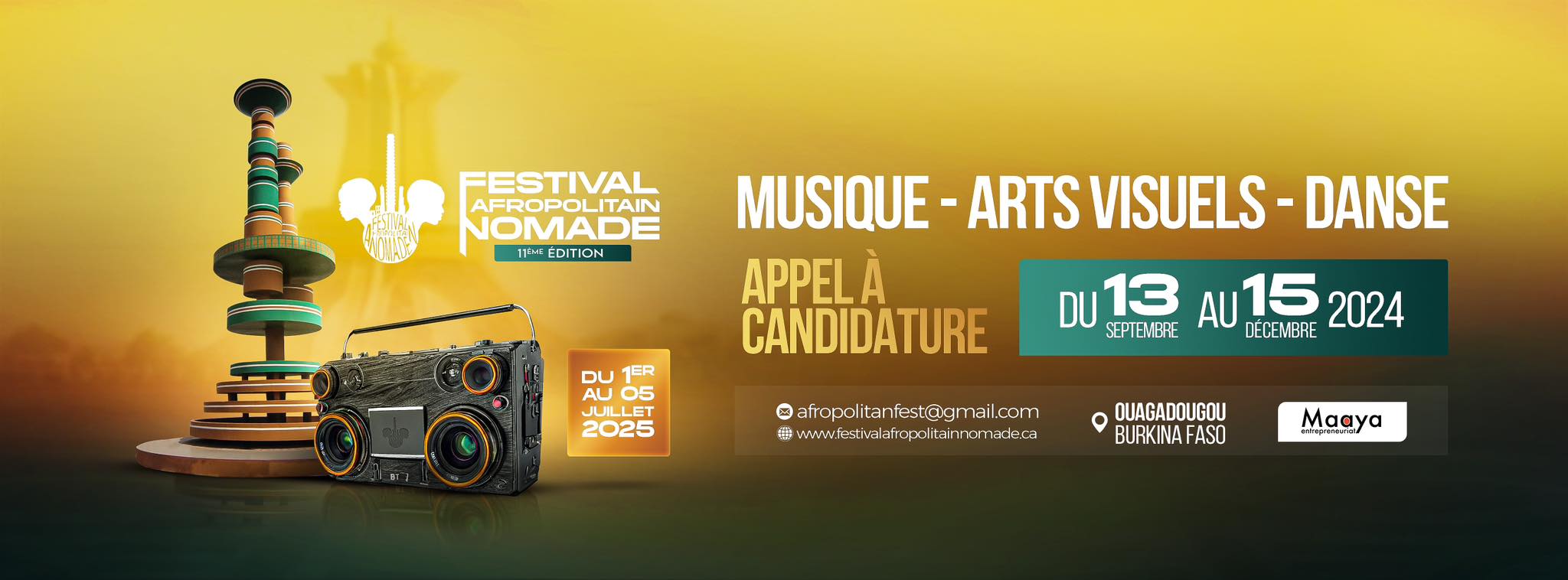 couverture de l'article Appels à Candidatures du Festival Afropolitain Nomade Ouagadougou 2025