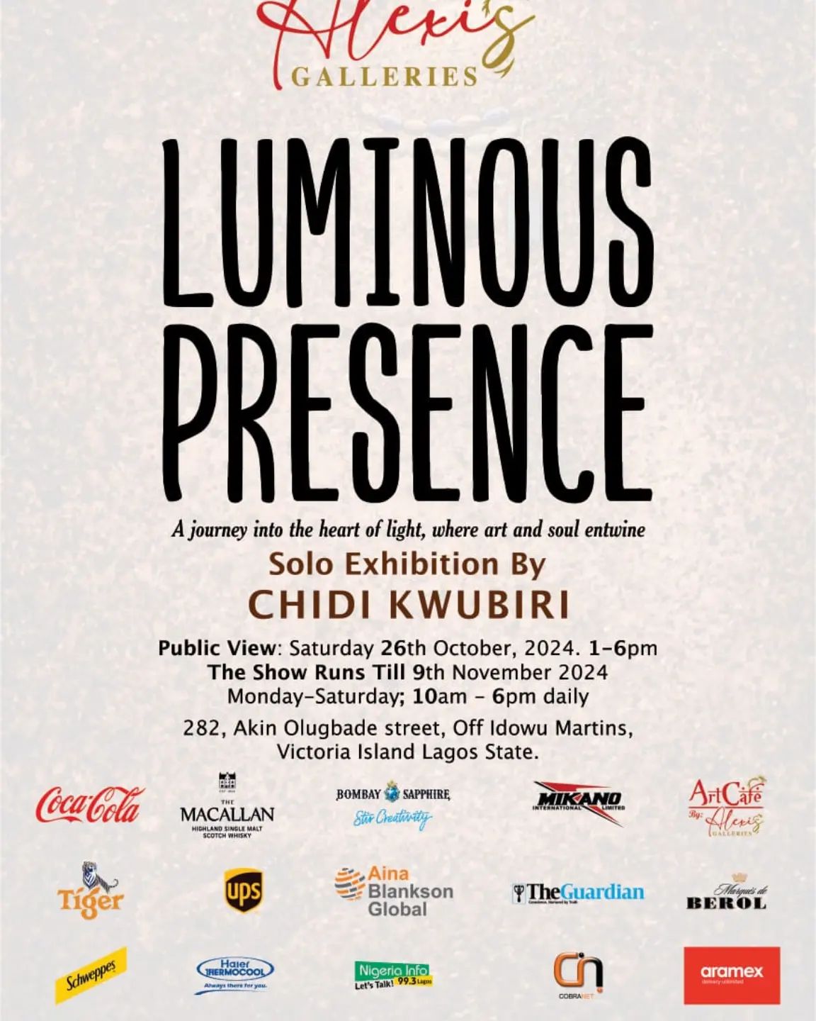 Affiche de l’exposition Luminous Presence